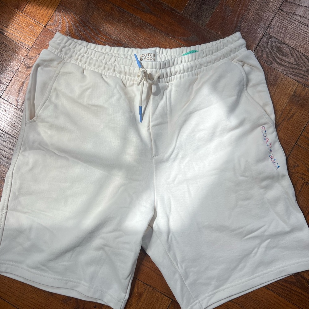 Men’s Scotch and soda sweat shorts greyish white summer wear